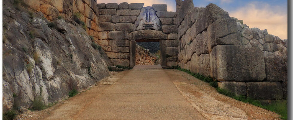 The Lion Gate at Mycenae in the Peloponnese