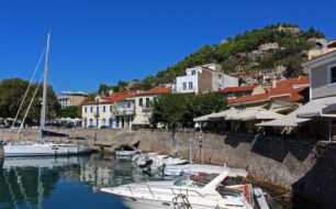Port of Nafpaktos on Gulf of Corinth in Western Greece