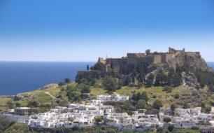 Lindos Town and Acropolis on Rhodes in the Dodecanese