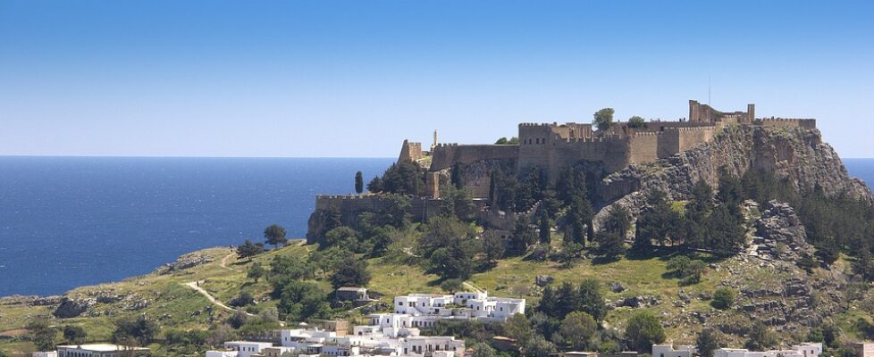 Lindos Town and Acropolis on Rhodes in the Dodecanese