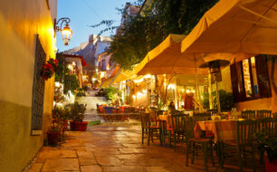 Streets of Plaka in centre of Athens, Greece.