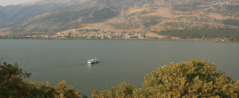 Ferry on Lake Pamvotis in Ioannina in Epirus