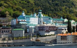 Monastery of St. Panteleimon on Mount Athos in Greece