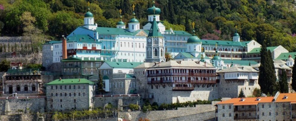 Monastery of St. Panteleimon on Mount Athos in Greece
