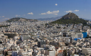 View from the Acropolis of Athens Greece
