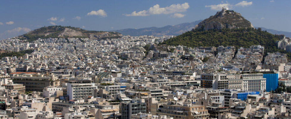 View from the Acropolis of Athens Greece