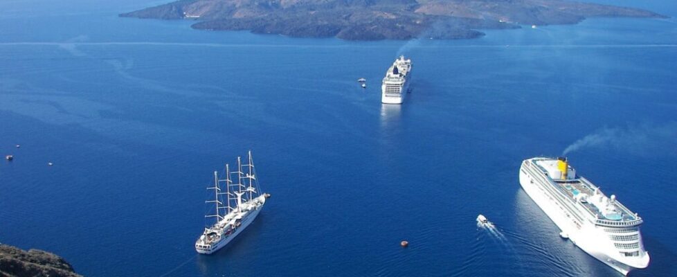 Cruise Ships off Santorini