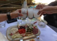 Toasting with Ouzo on Chios