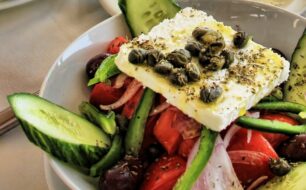 Feta Cheese on a Greek Salad