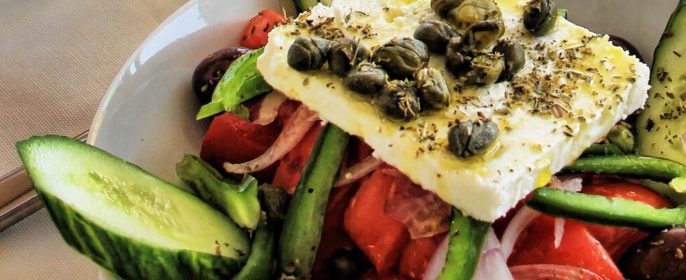 Feta Cheese on a Greek Salad