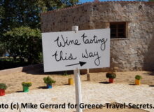 Wine Tasting Sign at the Manousakis Winery on Crete